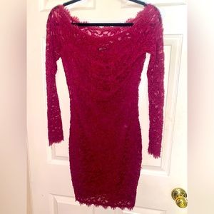 Burgundy lace dress